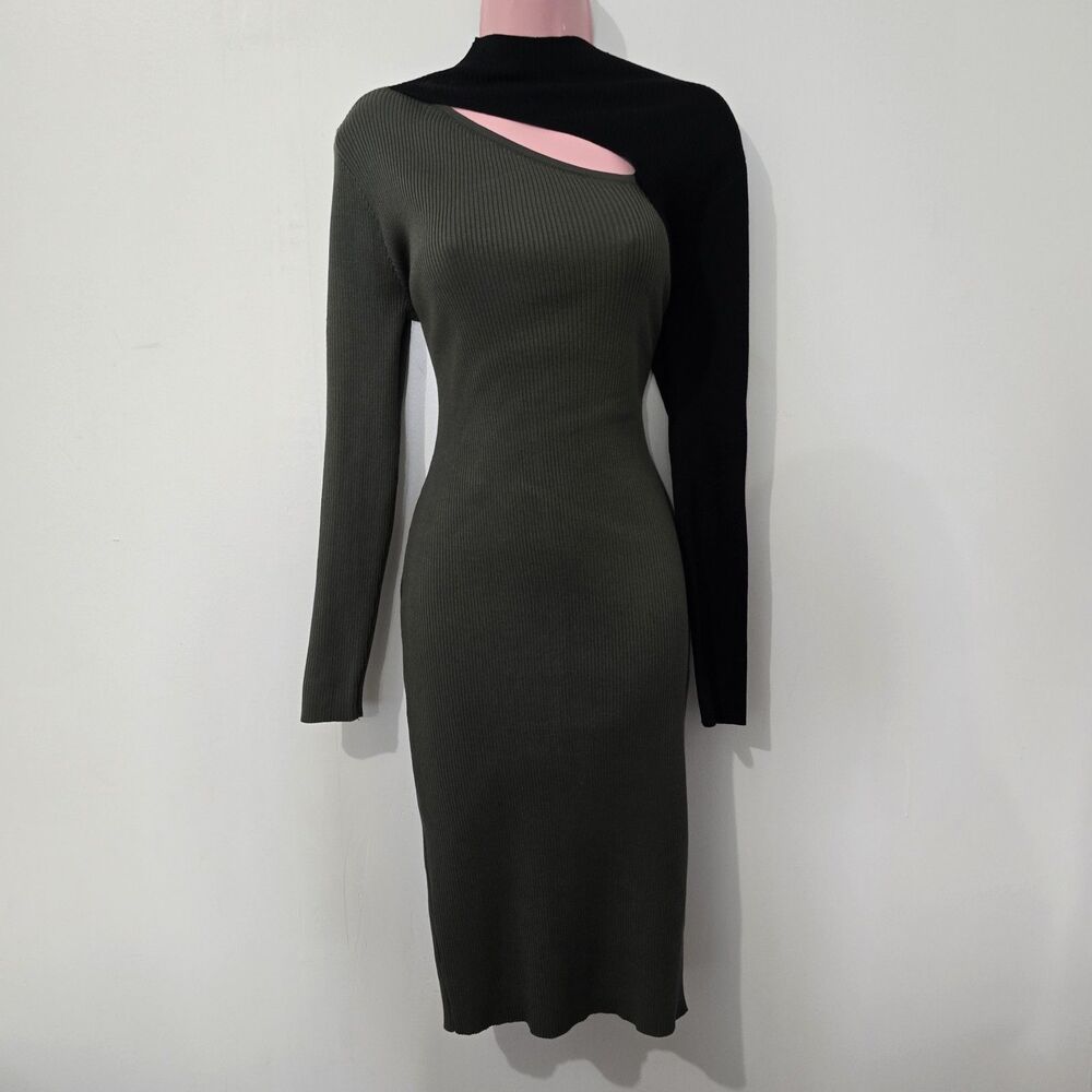 NWT No Boundaries - Size L - Dress - Knit Sweater Two Tone Winter - Black Green